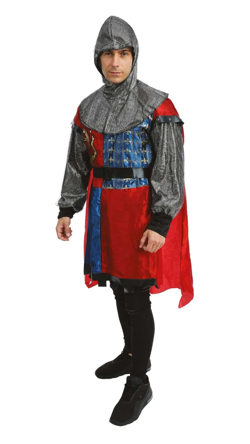 P'tit Clown Cavaliere Medievale costume adulto L-XL rosso blu