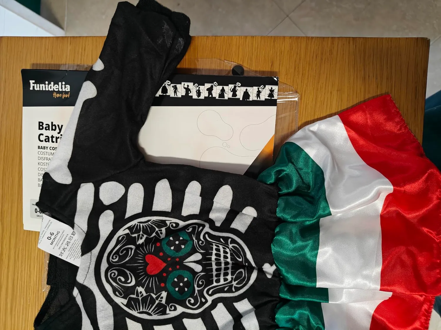 Funidelia Costume Catrina bebè 0-6 mesi nero teschio