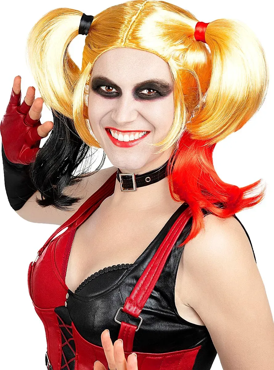 Funidelia Harley Quinn Arkham City parrucca donna gialla sintetica