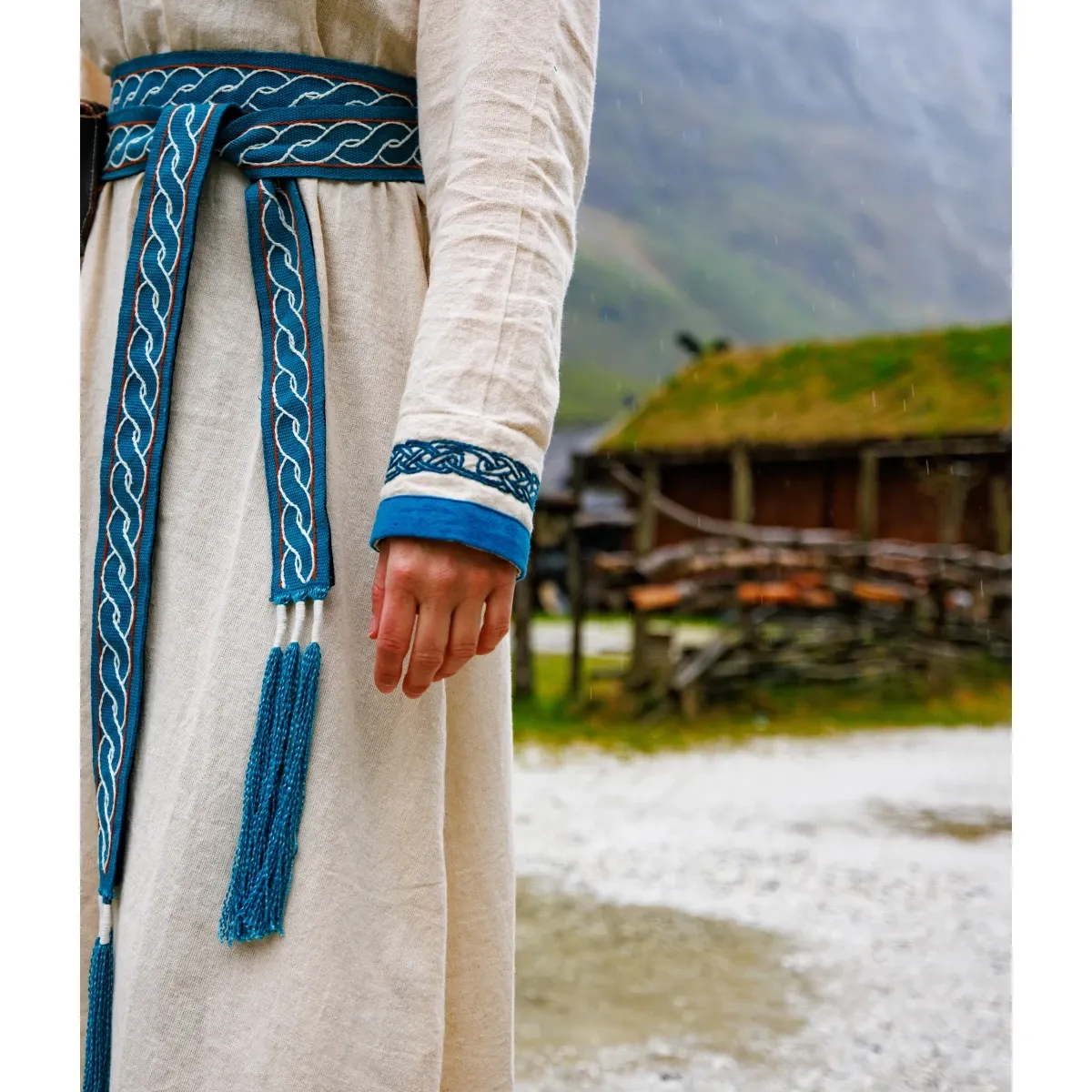 La Bottega di Merlino Lagertha abito medievale cotone naturale blu