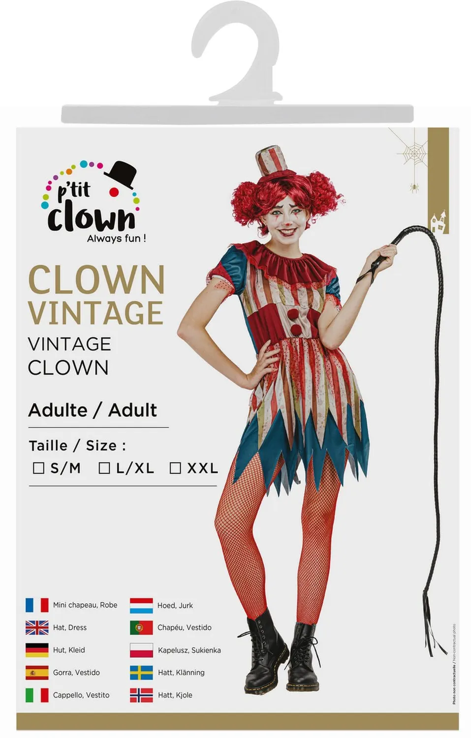 P'tit Clown Vintage costume clown donna per Halloween