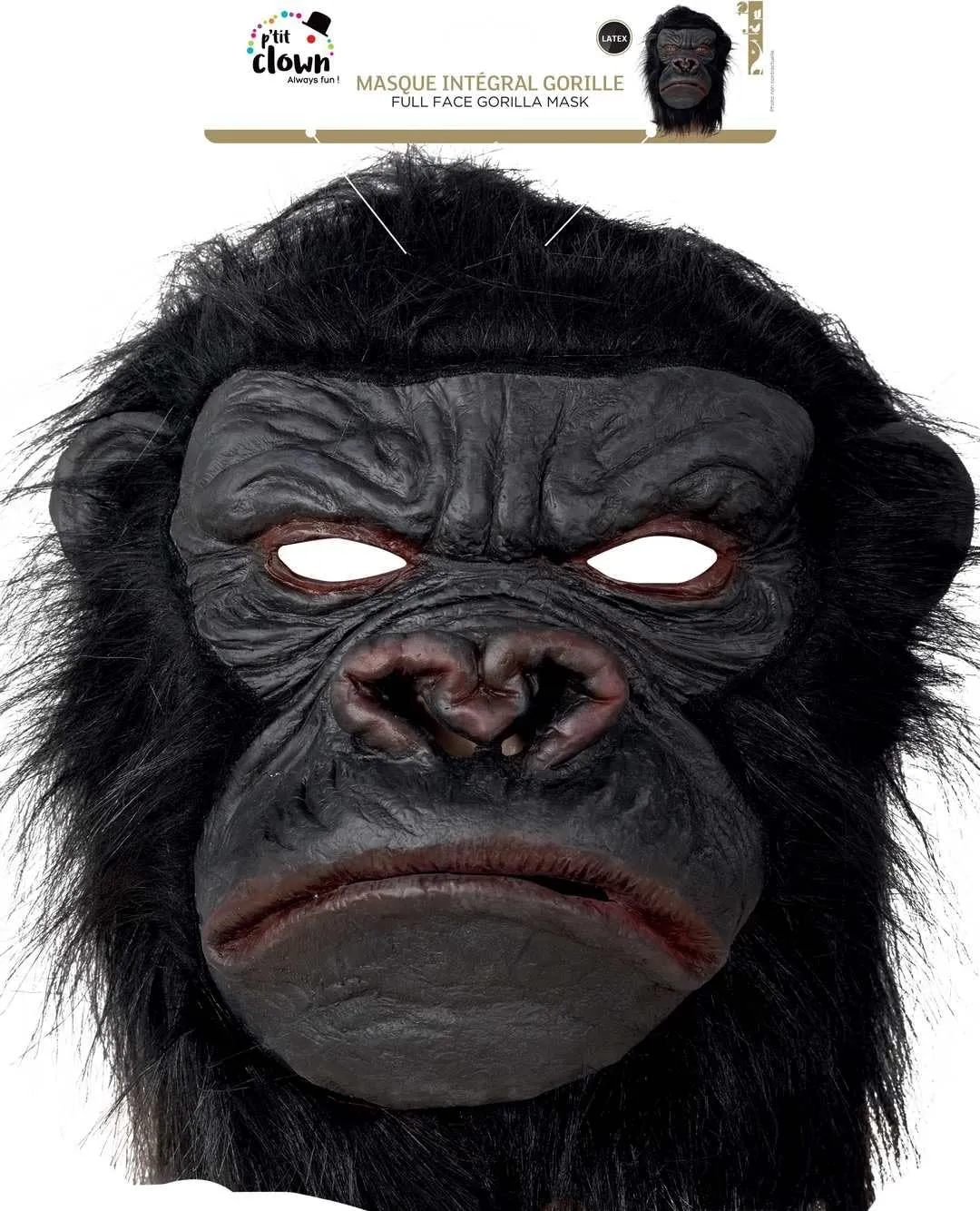 P'tit Clown re10204 maschera gorilla adulto lattice