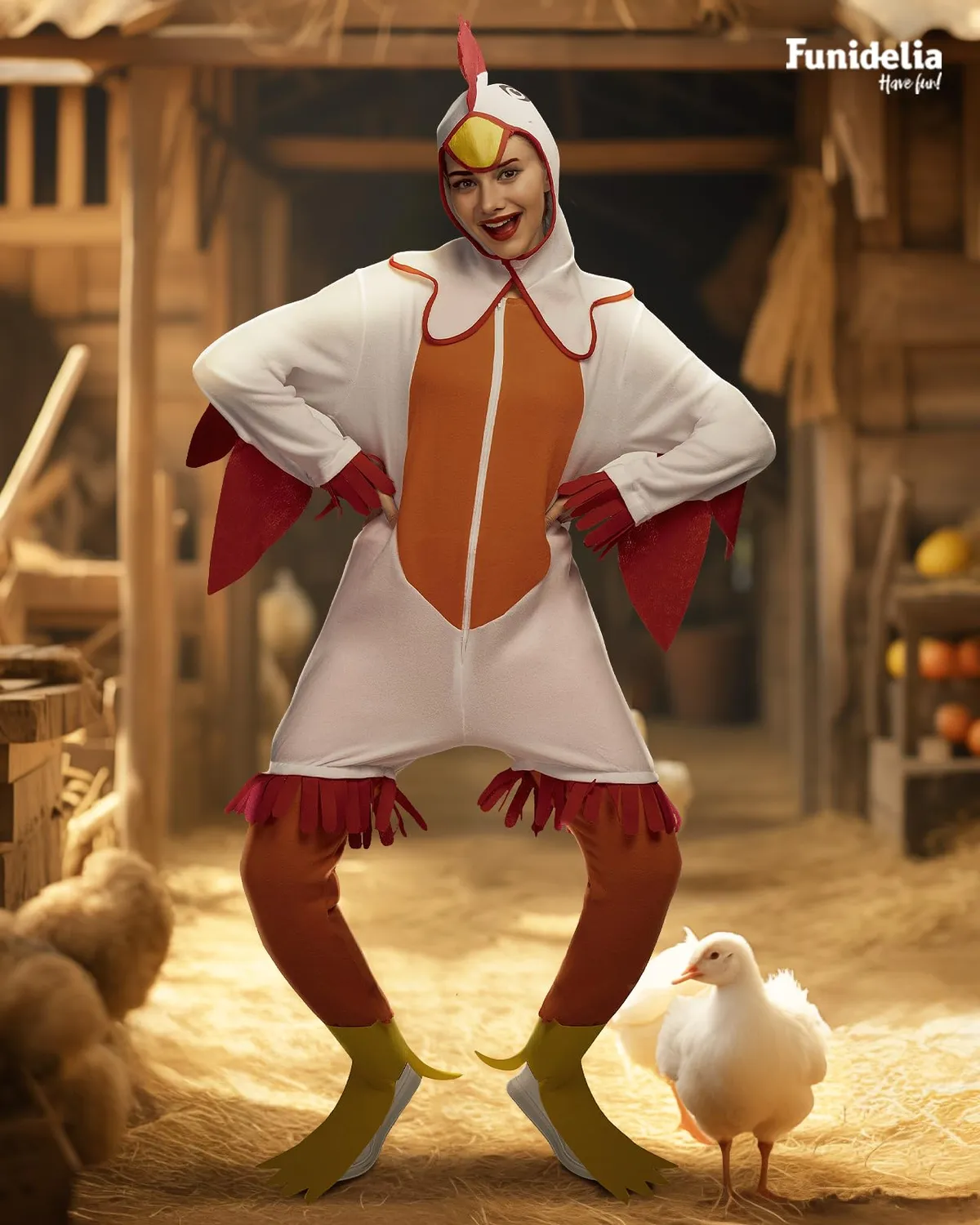 Funidelia costume pollo adulto L-XL tuta animali