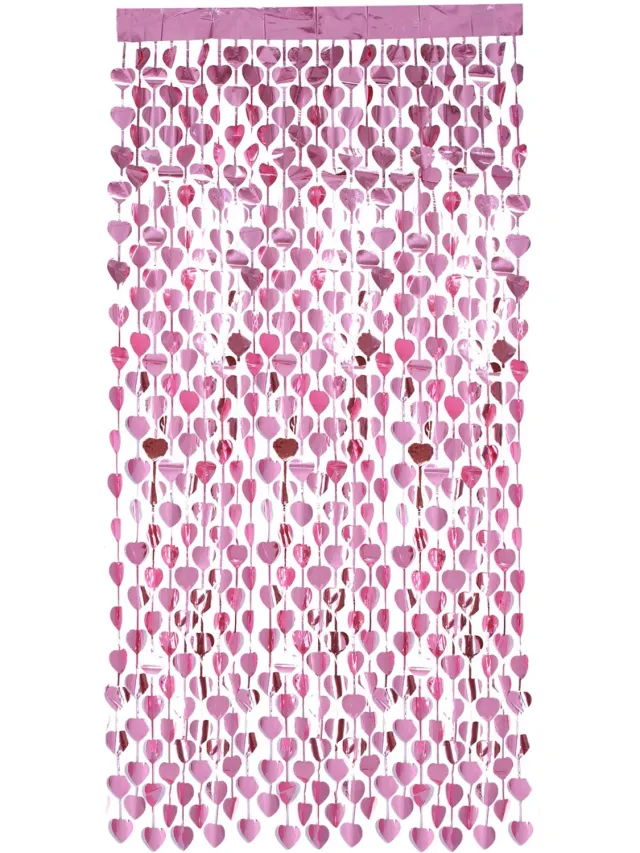 Smiffys Heart tenda foil rosa cuori da festa unica