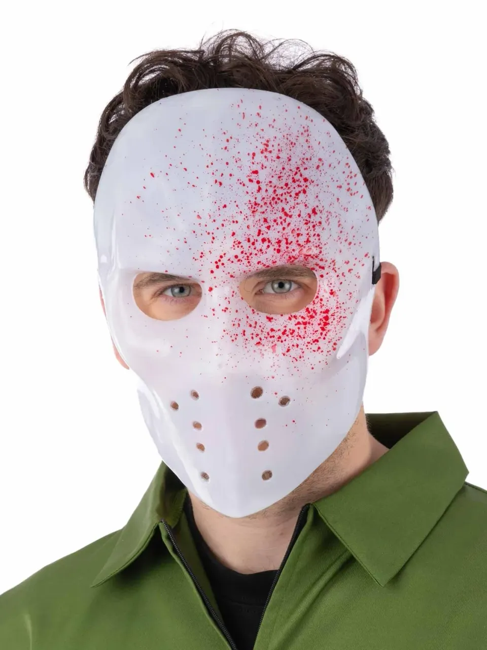 Smiffys Hockey maschera bianca schizzi sangue Halloween