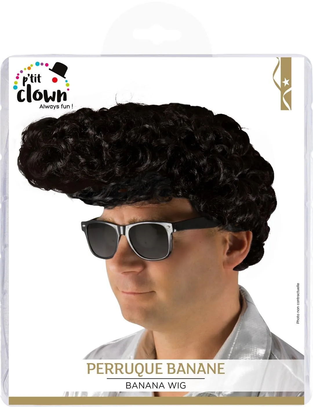 P'tit Clown Rock'n'Roll Star parrucca uomo festa poliestere