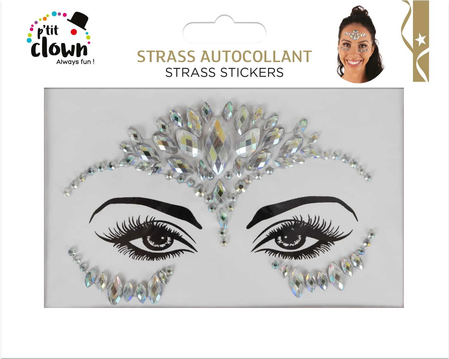 P'tit Clown II strass adesivi viso modello casuale
