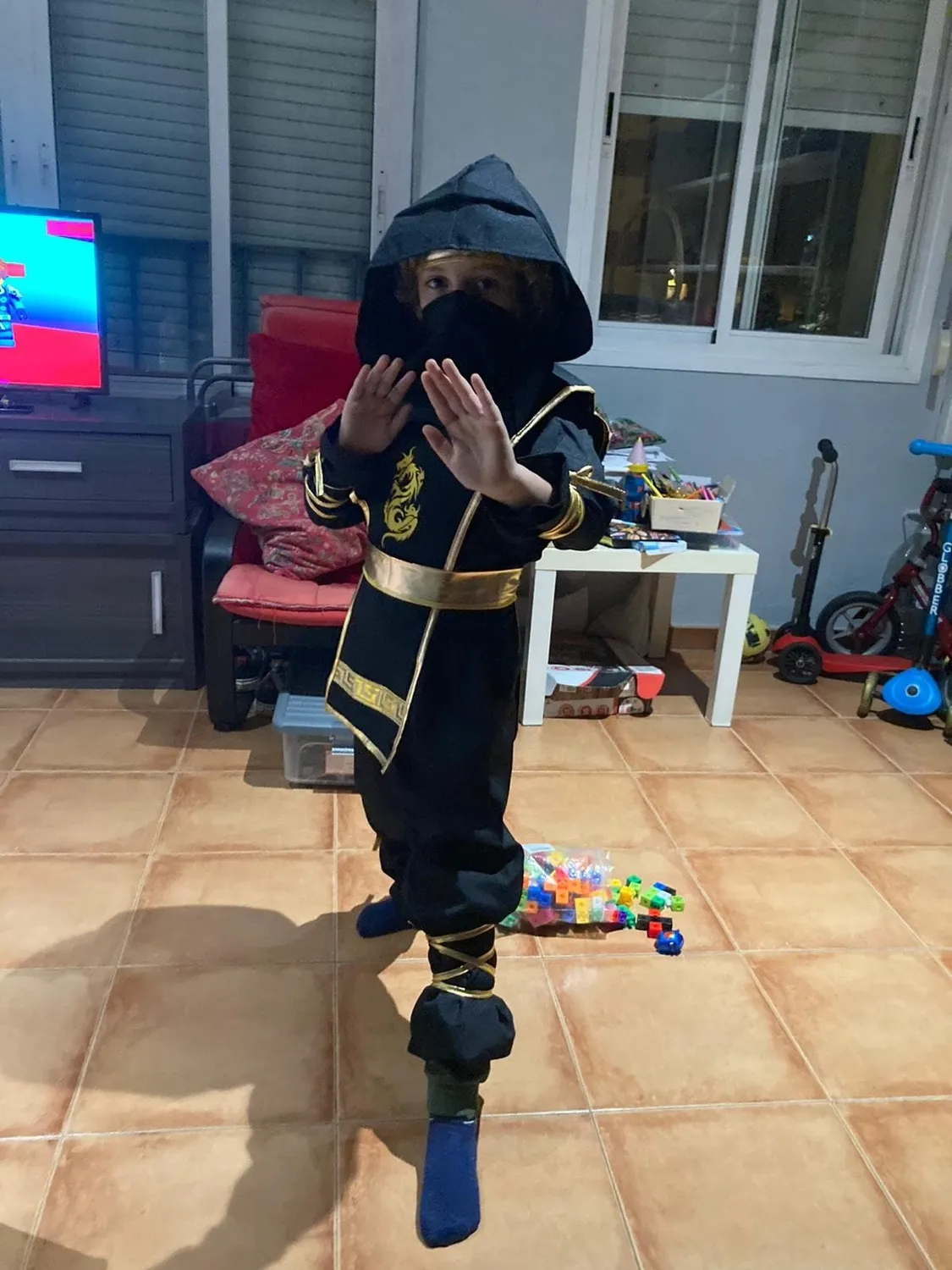 SEA HARE Ninja Power costume samurai ninja bambino 7-9 anni