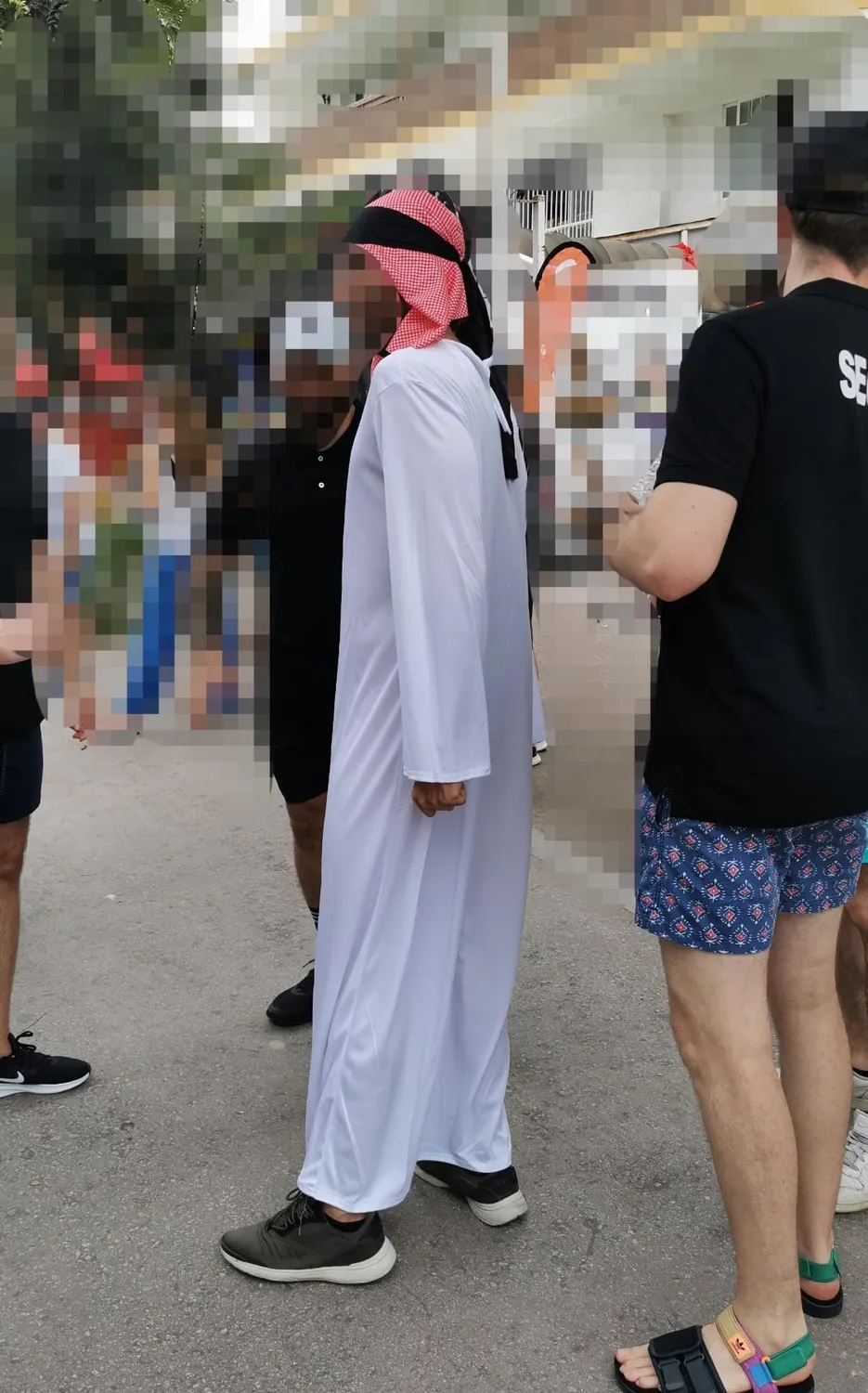 Funidelia Costume Arabo Bianco S con Foulard Uomo