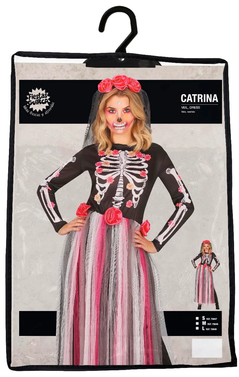 Fiestas Guirca Costume Scheletro Rose Donna S Velo