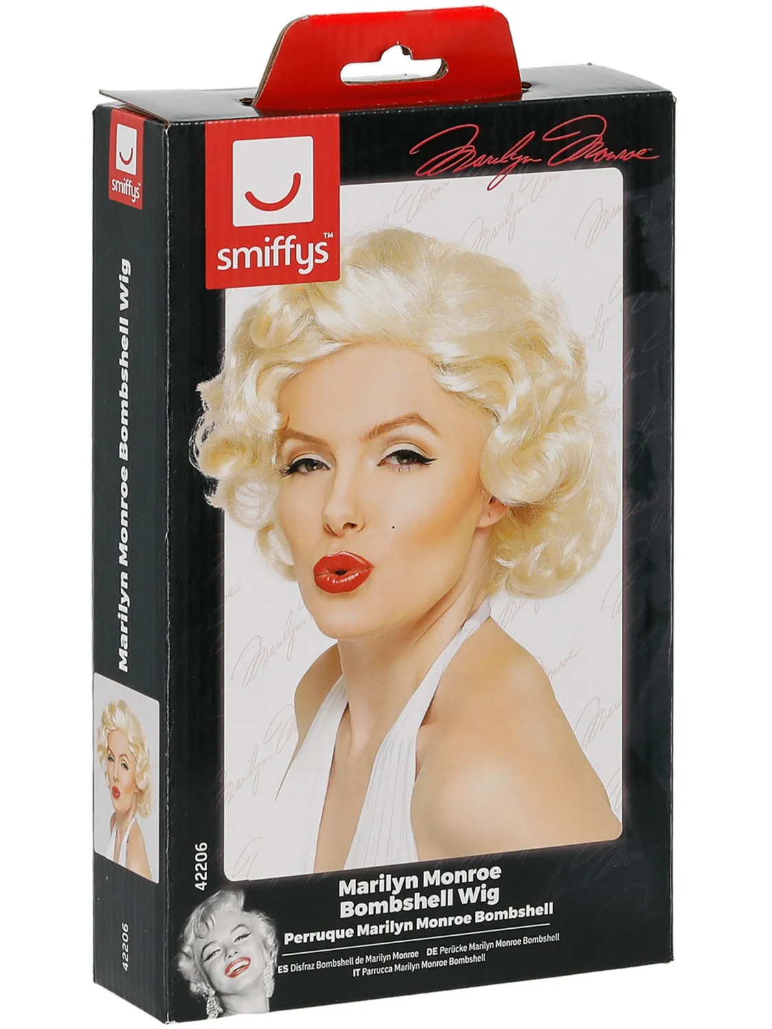 Smiffys Blonde Bombshell parrucca bionda riccia corta