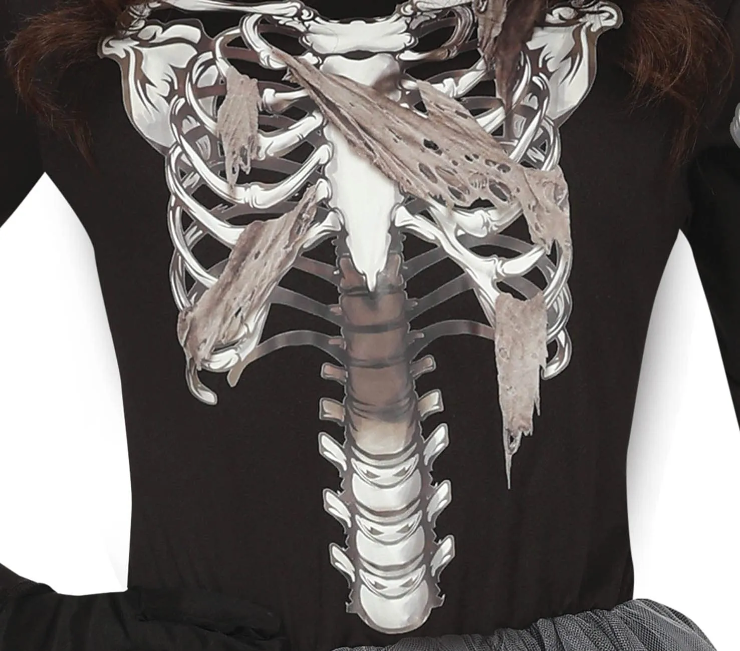 Guirca Scheletro Incappucciato costume donna S tulle nero