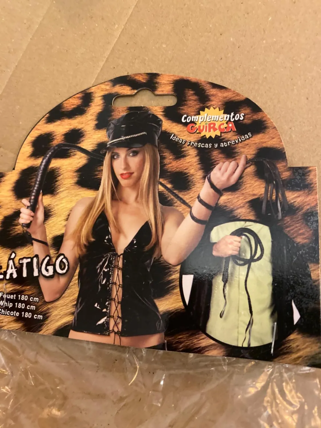 Fiestas Guirca Frusta Costume 180 cm Similpelle Nera