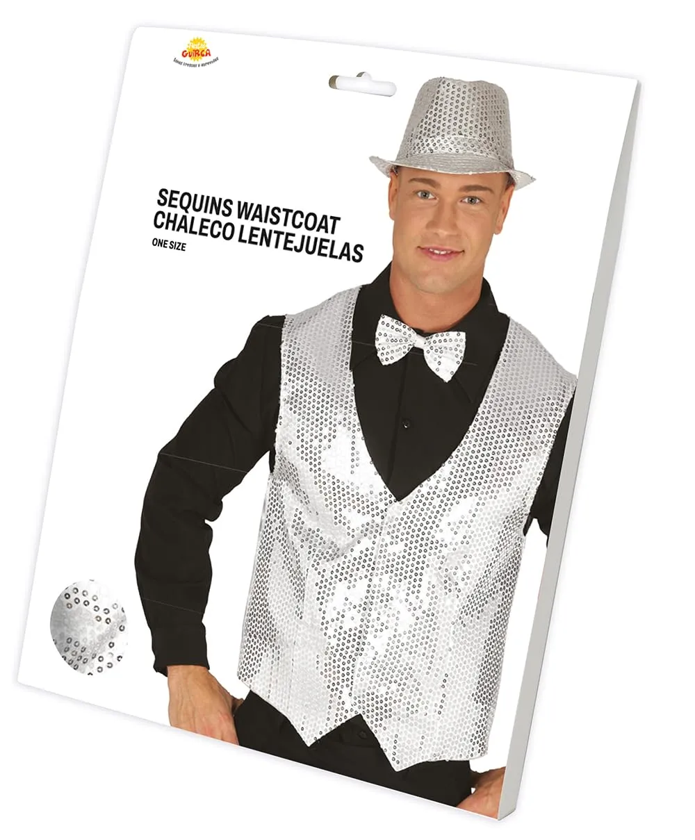 Fiestas Guirca Gilet Paillettes Argento 17350