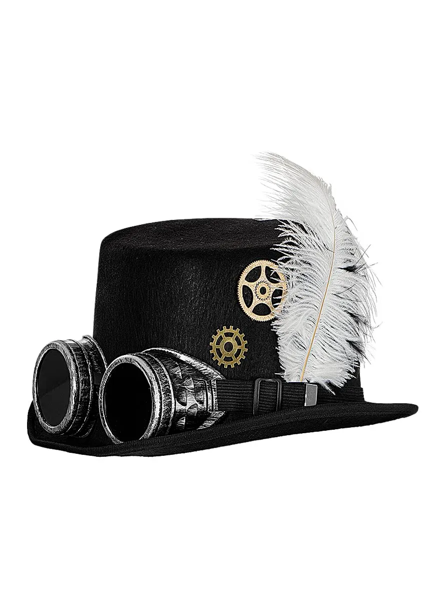 Funidelia Steampunk Cappello con occhiali adulto marrone