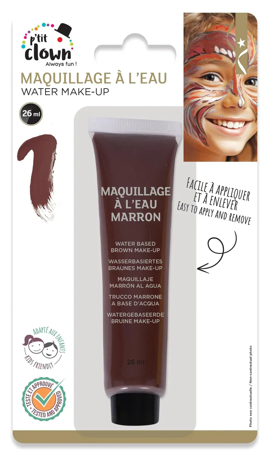 P'tit Clown ombretto marrone trucco viso adulto pennello