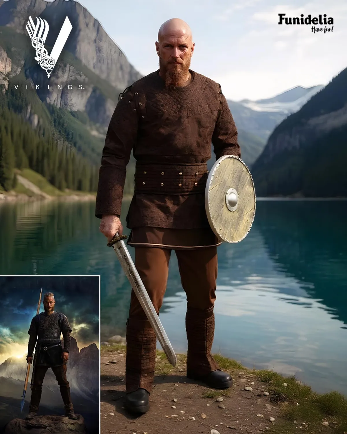 Funidelia Costume Ragnar Vikings Uomo Giacca Pantaloni XL