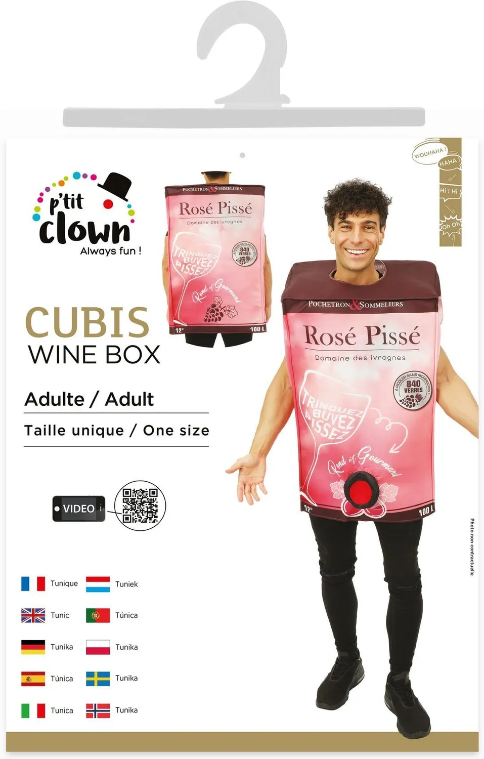 P'tit Clown Bottiglie Super Pastis costume adulto taglia unica