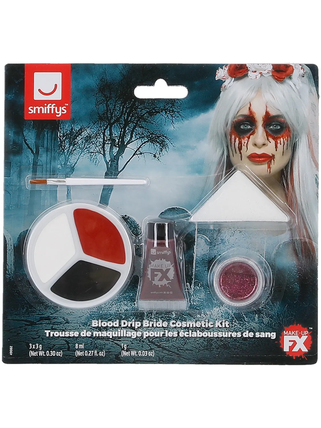 Smiffys Blood Drip Bride Kit Trucco Aqua Sposa Zombie