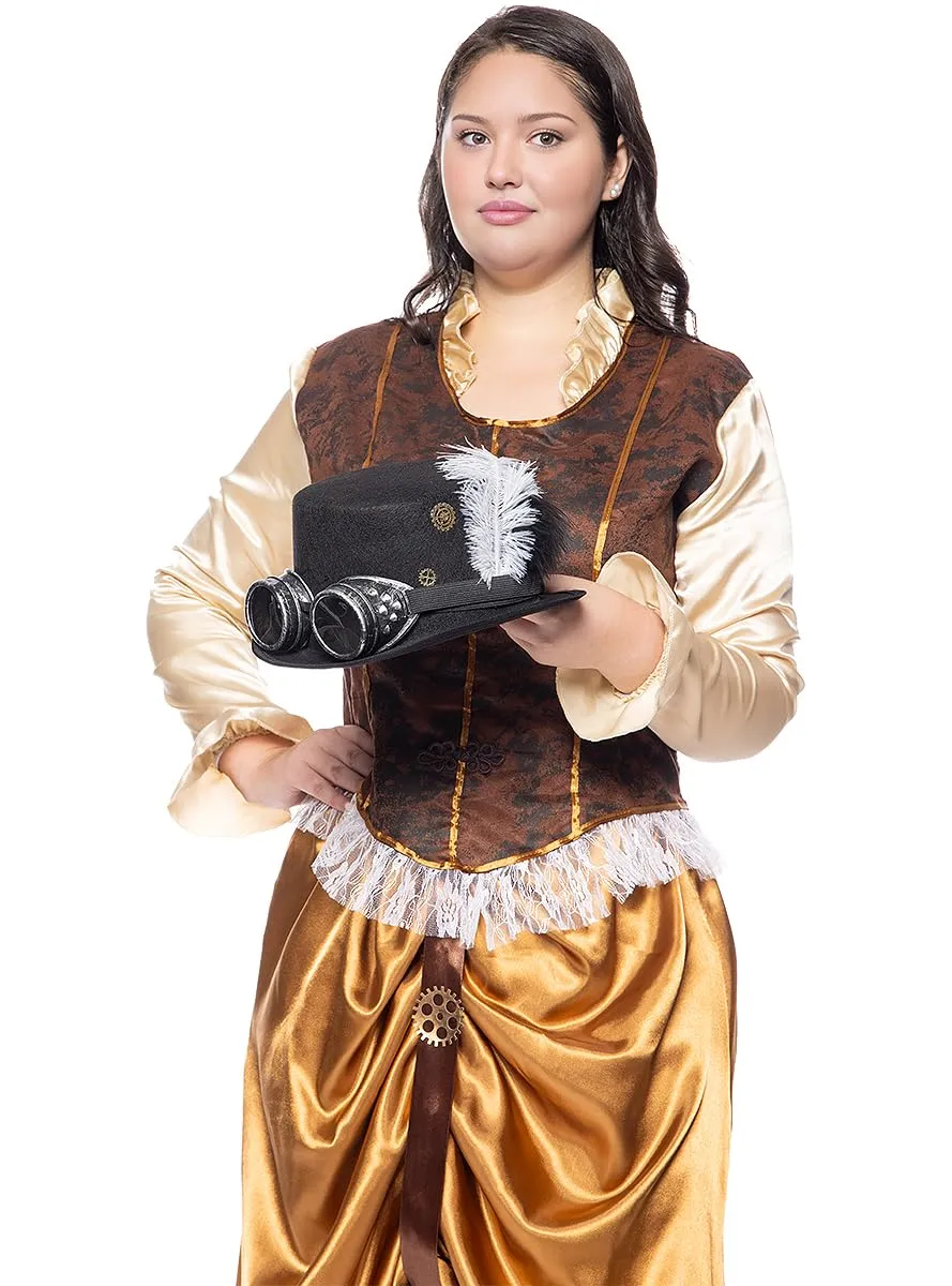 Funidelia Steampunk costume donna lungo marrone