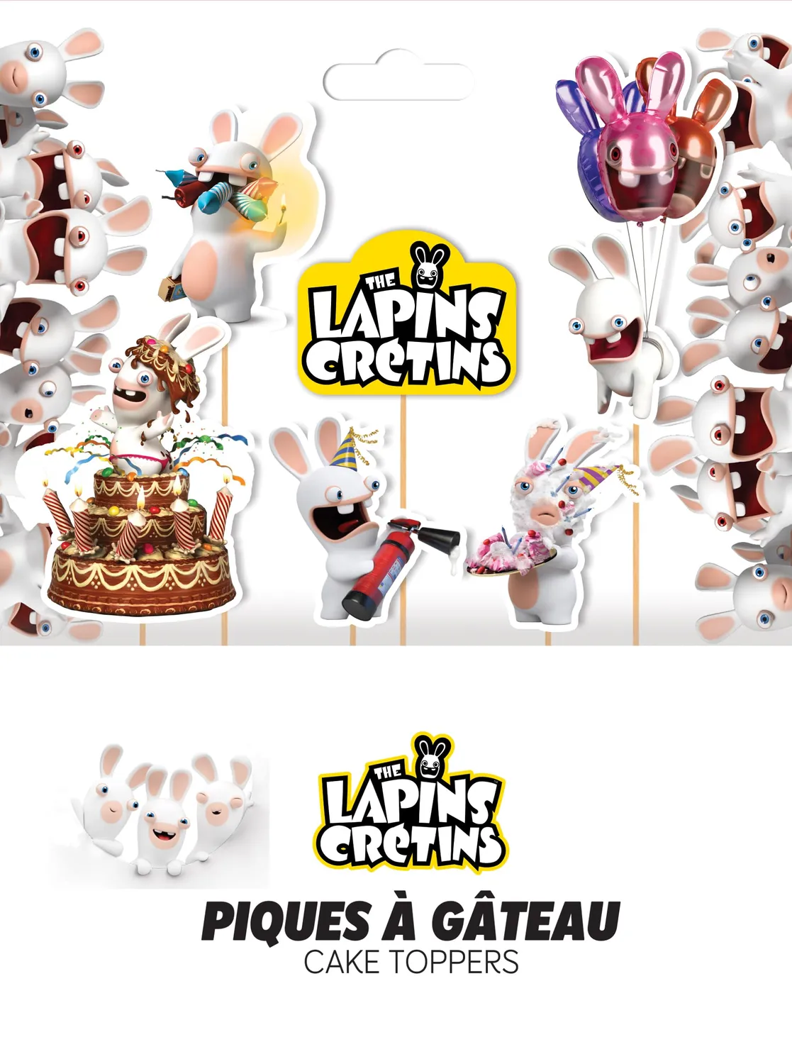 P'tit Clown Conigli Cretini 23342 topper torta 6 pezzi ufficiale