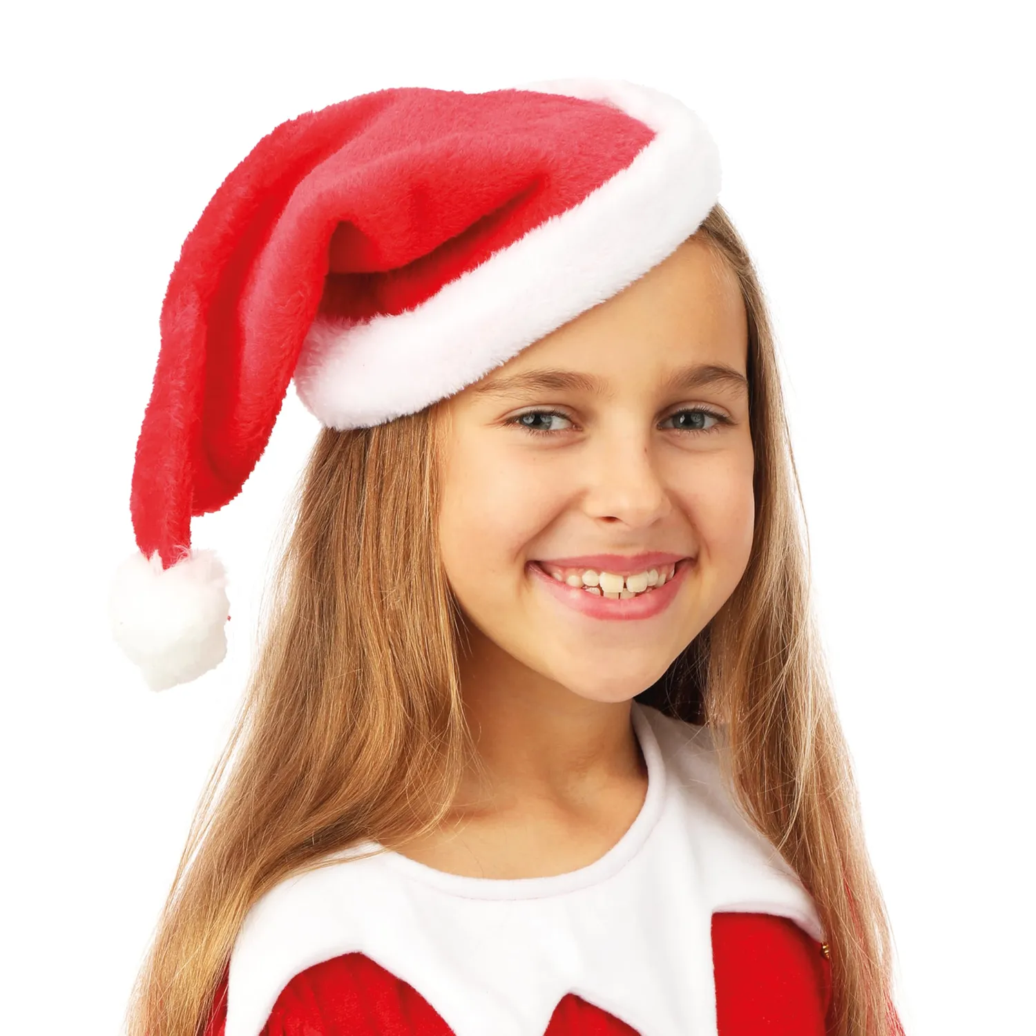 P'tit Clown Berretto Natale Bambino Peluche Rosso