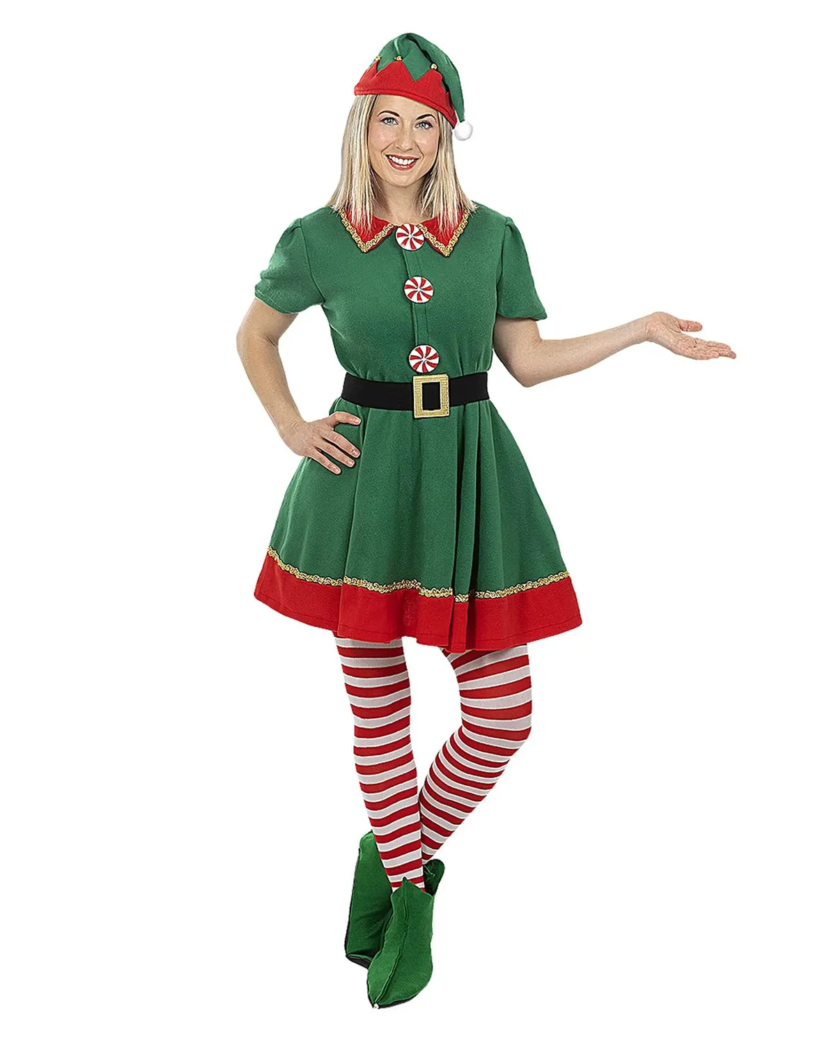 Funidelia Elfo collant donna rossi Natale poliestere