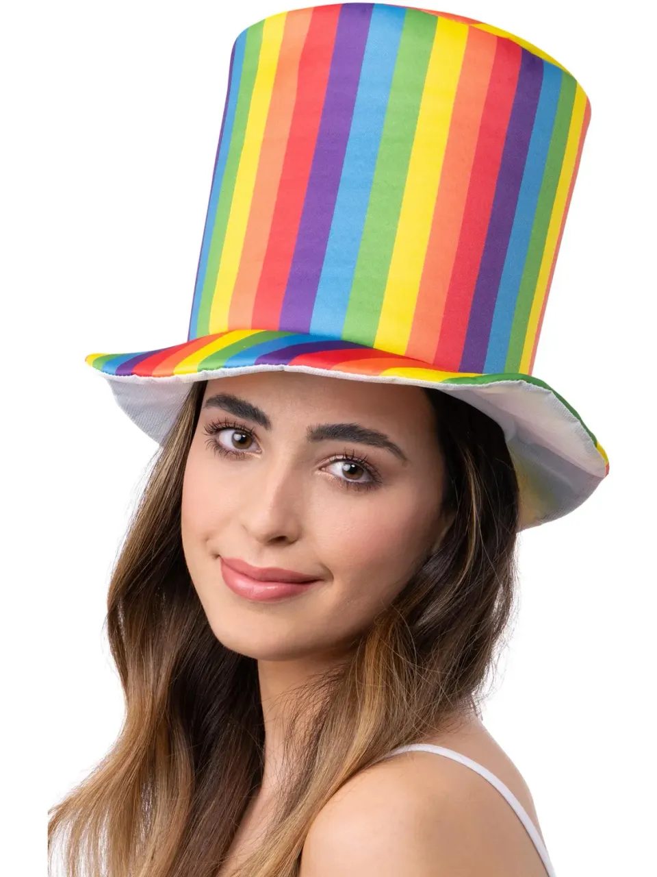 Smiffys Deluxe Pride cappello cilindro arcobaleno adulto