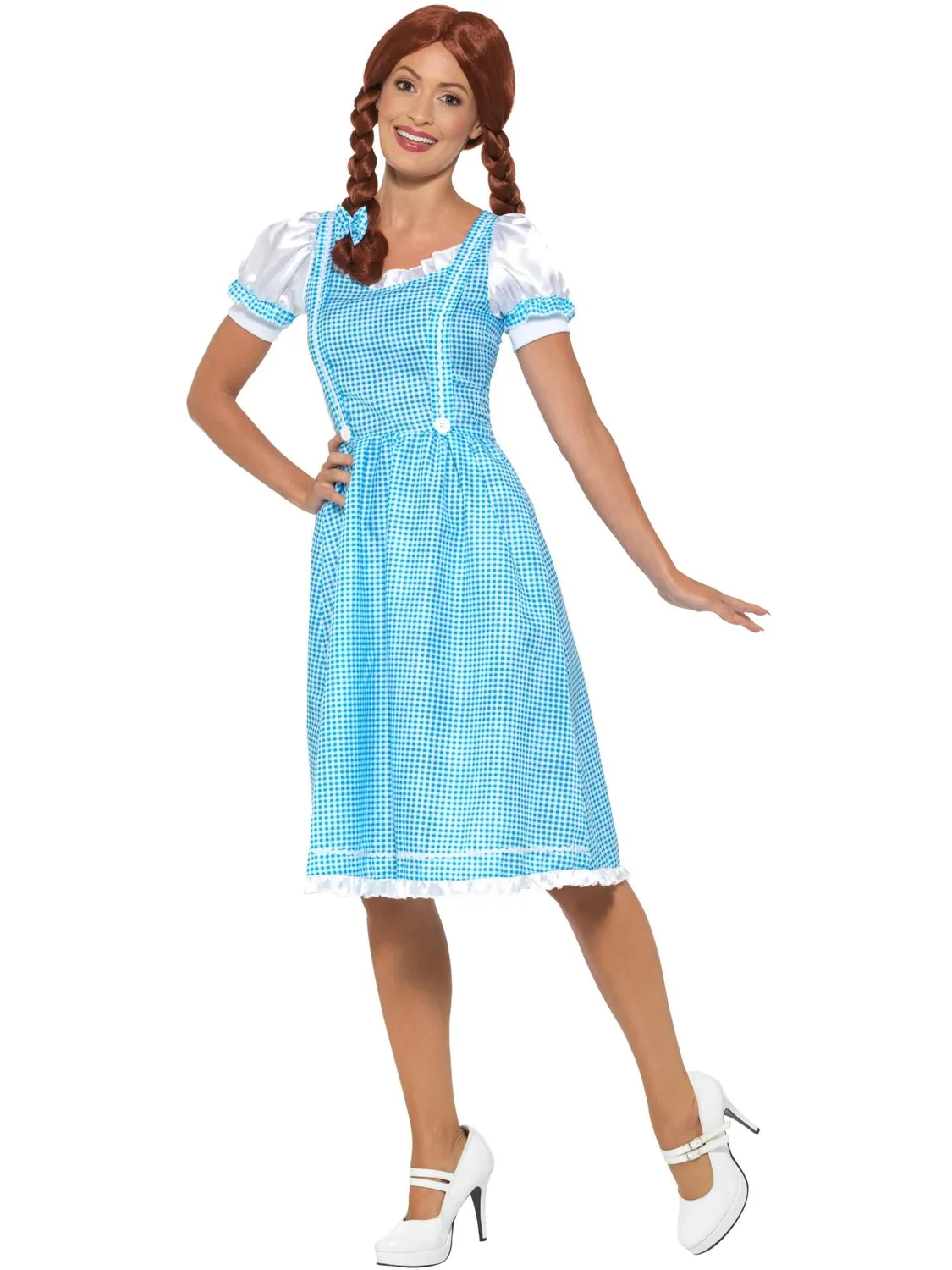 Smiffys Kansas Country Girl costume Dorothy blu bianco