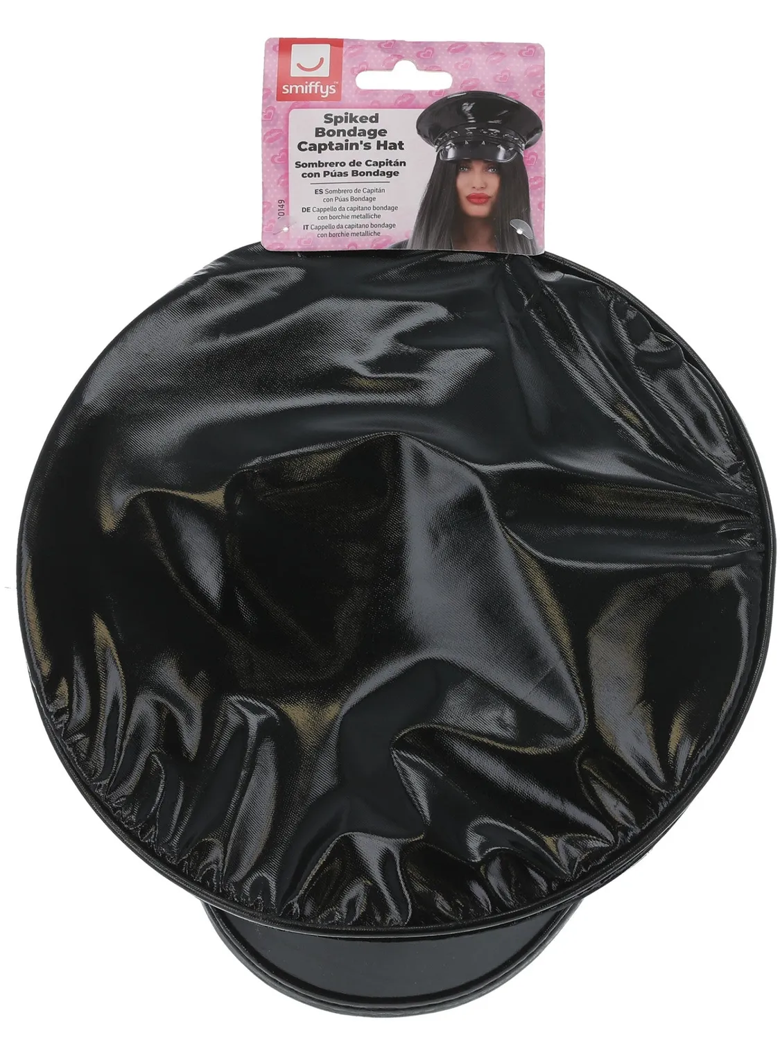 Smiffys Spiked Bondage cappello capitano nero borchie