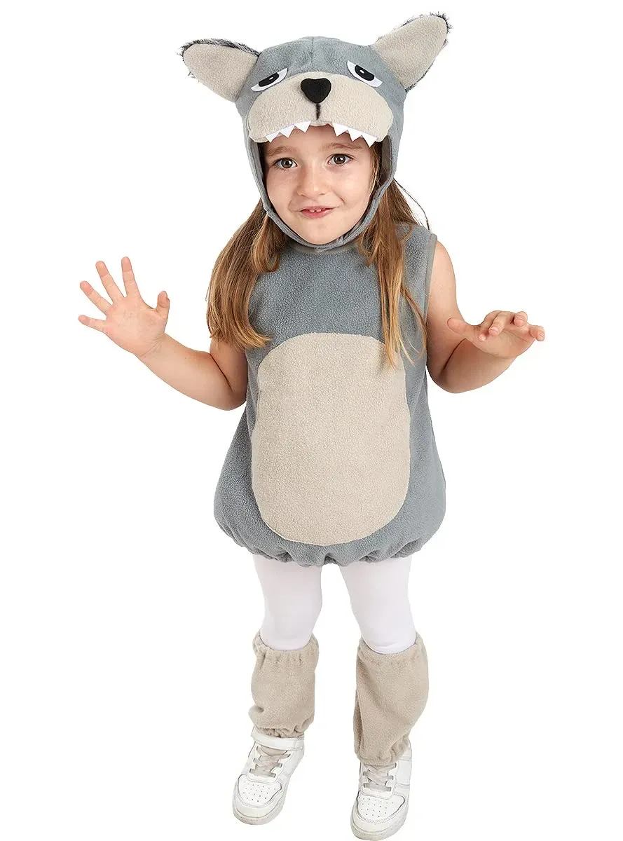 Funidelia Lupo costume peluche bambino 2-3 anni grigio