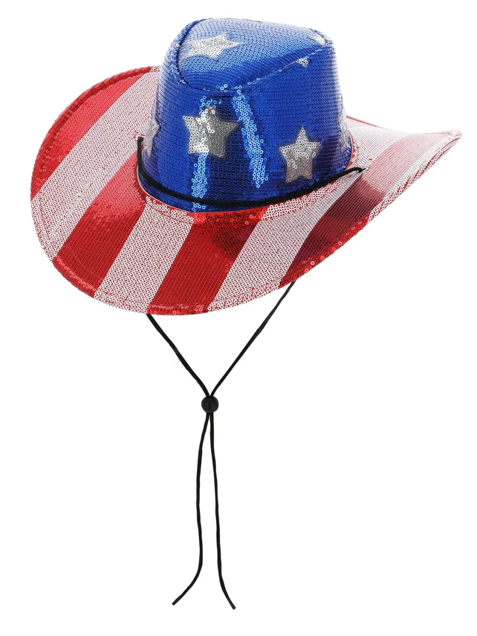 Smiffys Stars Stripes cappello cowboy paillettes USA