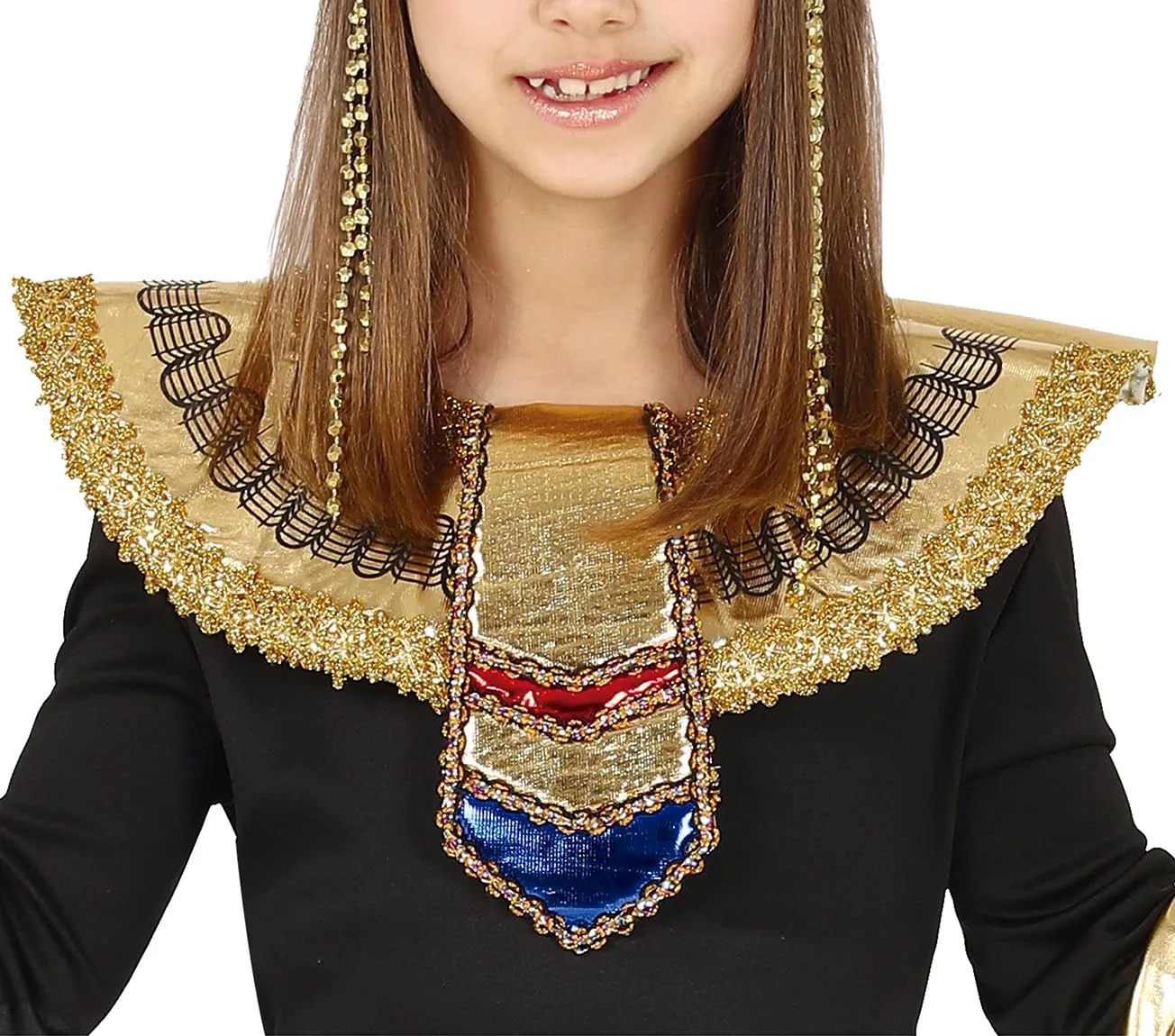 Guirca Costume Egiziana Bambina Nero Oro 10-12 Anni
