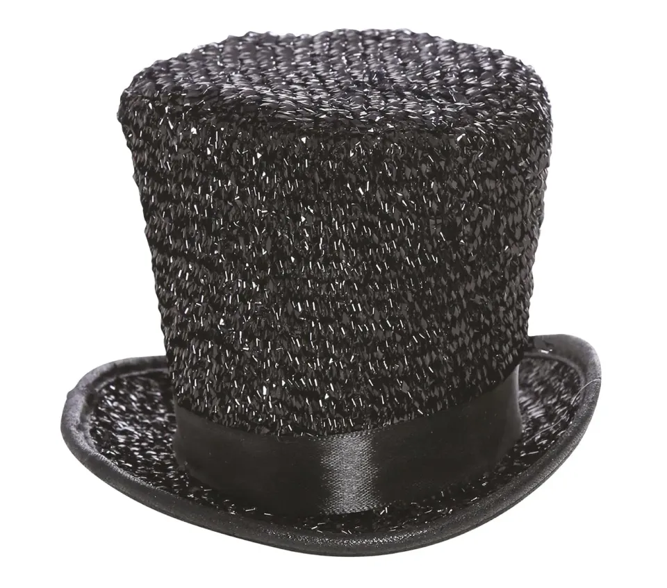 Fiestas Guirca Mini Cilindro cappello nero glitter adulto