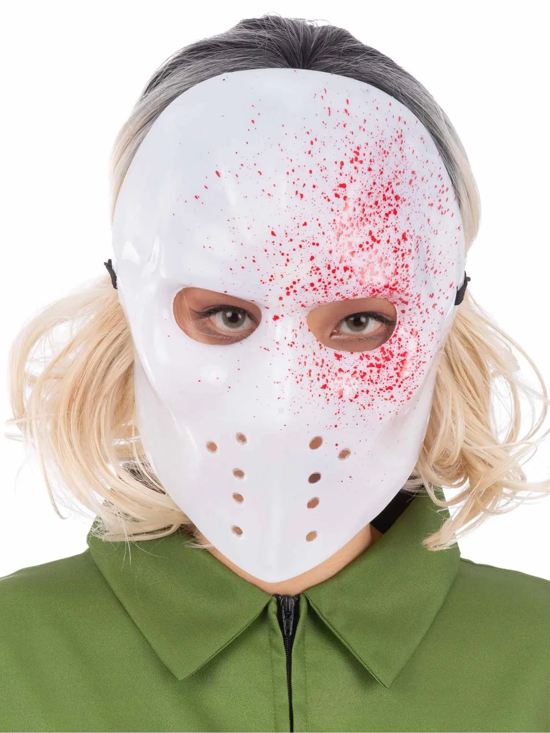 Smiffys Hockey maschera bianca schizzi sangue Halloween
