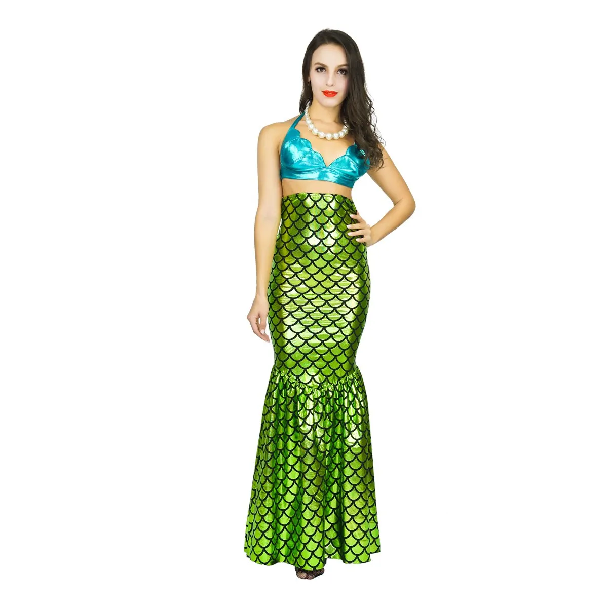 Sea Hare Sirena Costume Donna Gonna Squame Top