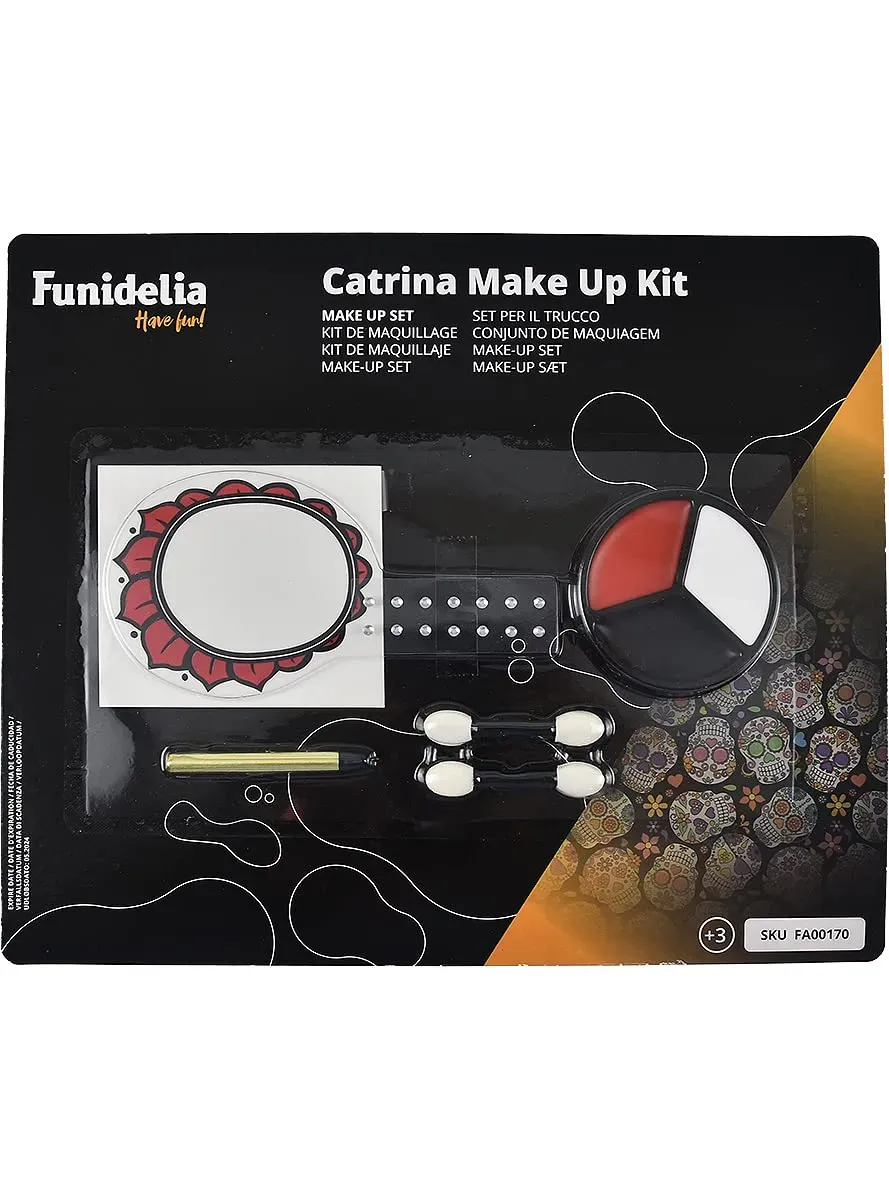 Funidelia Catrina kit trucco donna nero teschio