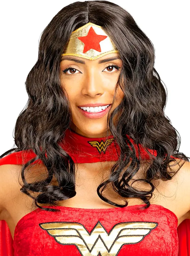 Funidelia Wonder Woman parrucca donna nera ufficiale DC