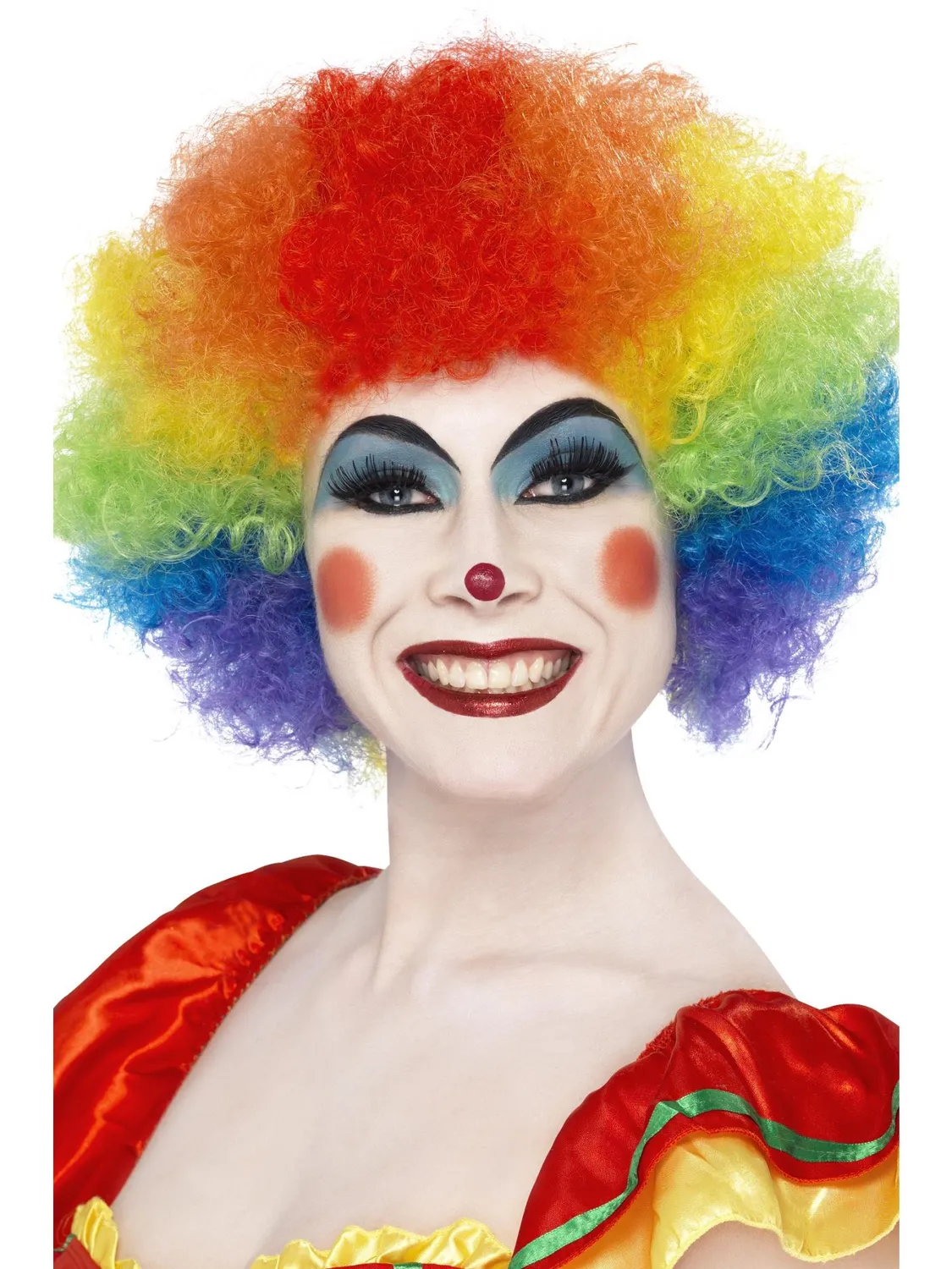 Smiffys Crazy Clown parrucca rossa afro clown pagliaccio
