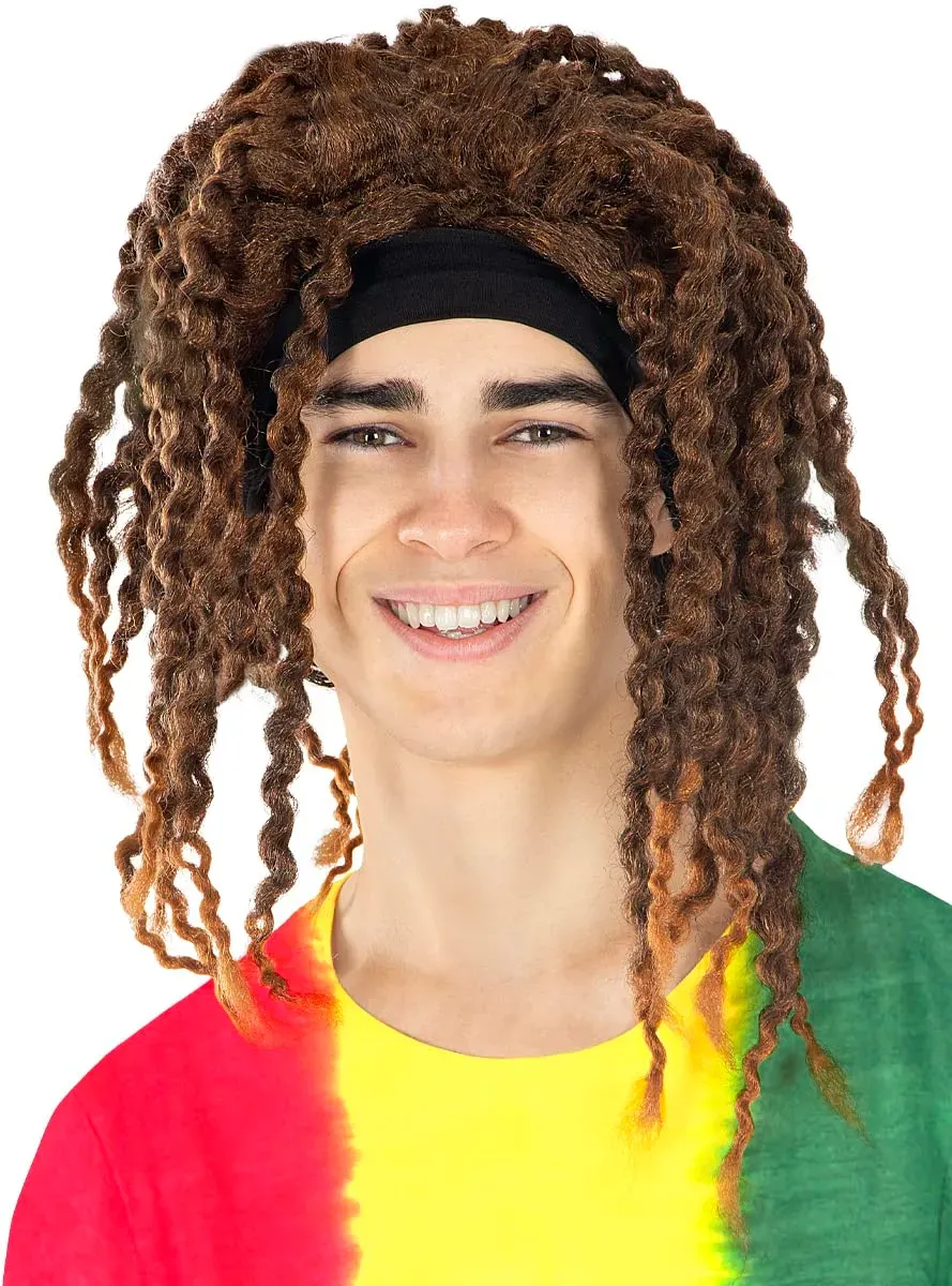Funidelia Parrucca Dread parrucca donna marrone Giamaica