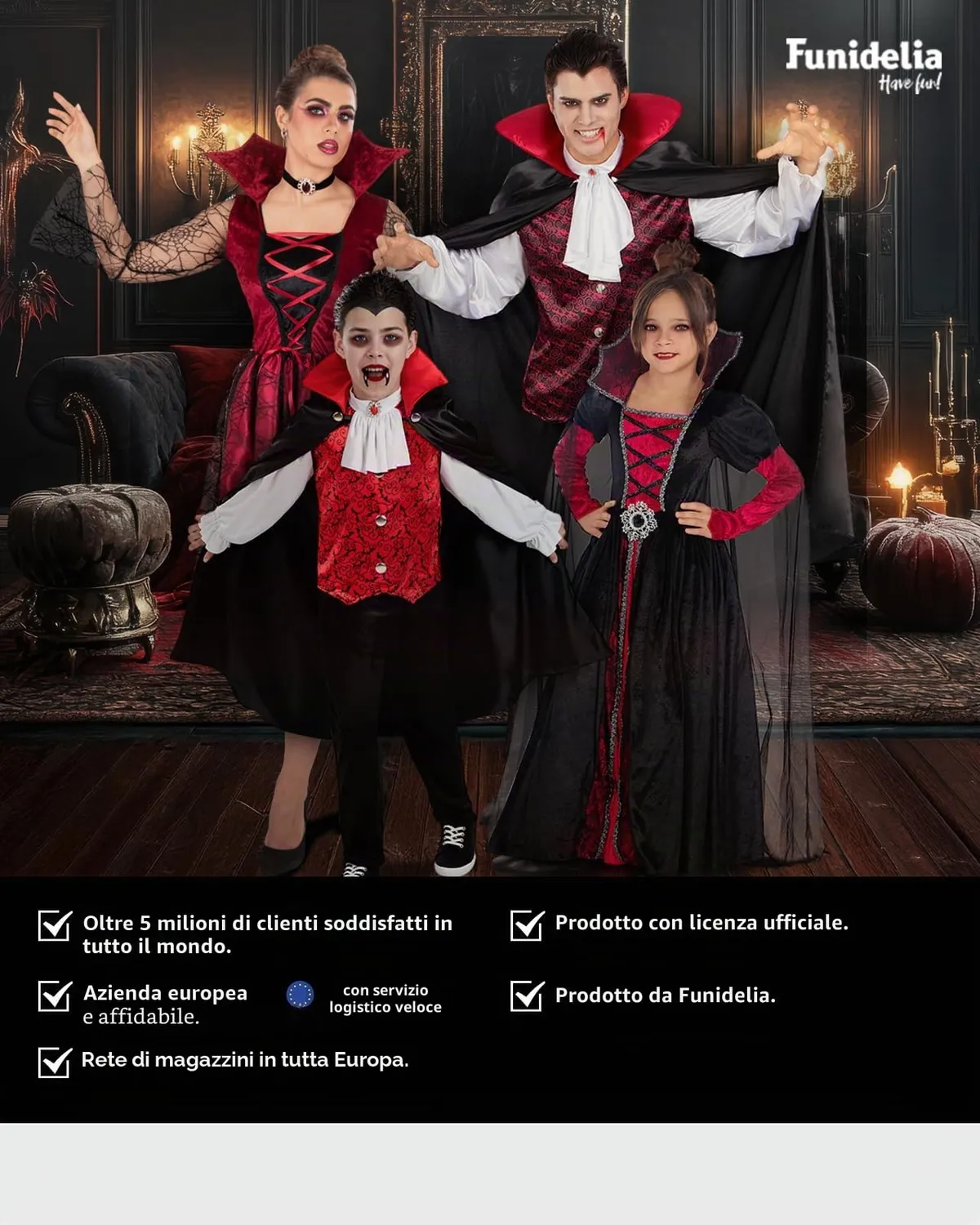Funidelia Denti vampiro accessori bambini Halloween