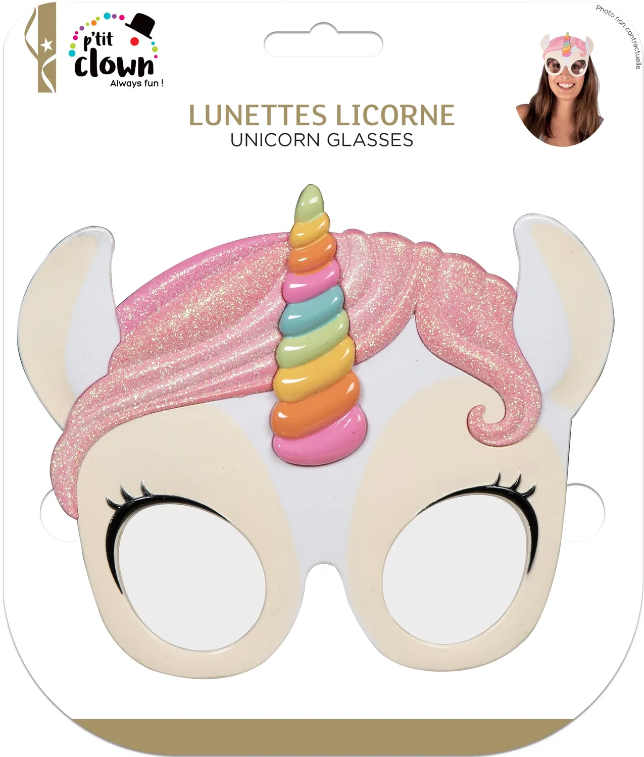 P'tit Clown Licorne occhiali unicorno per festa