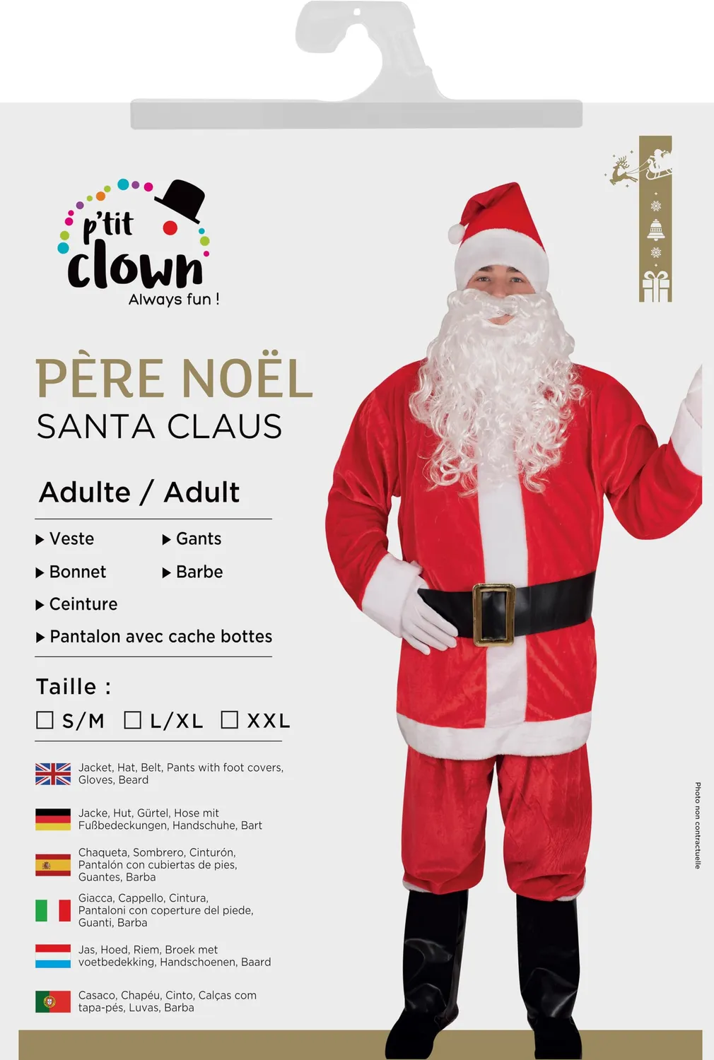 P'tit Clown Babbo Natale re66810 Costume XXL Velluto