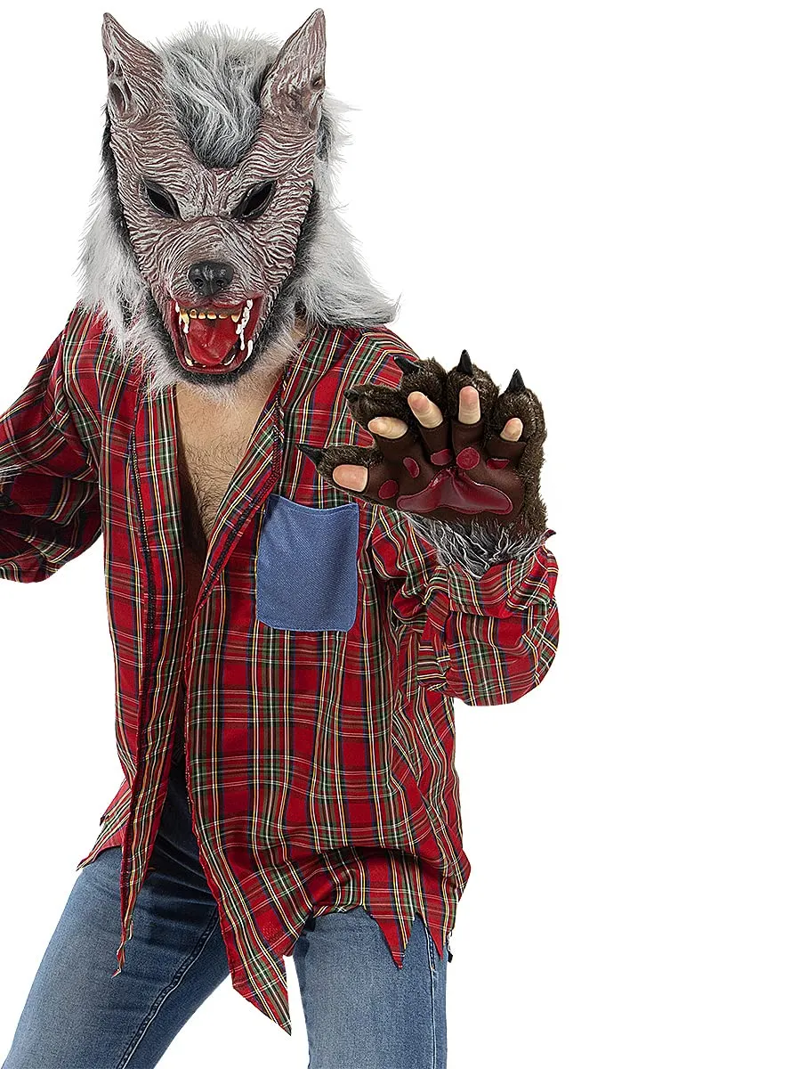 Funidelia costume lupo uomo marrone peloso Halloween