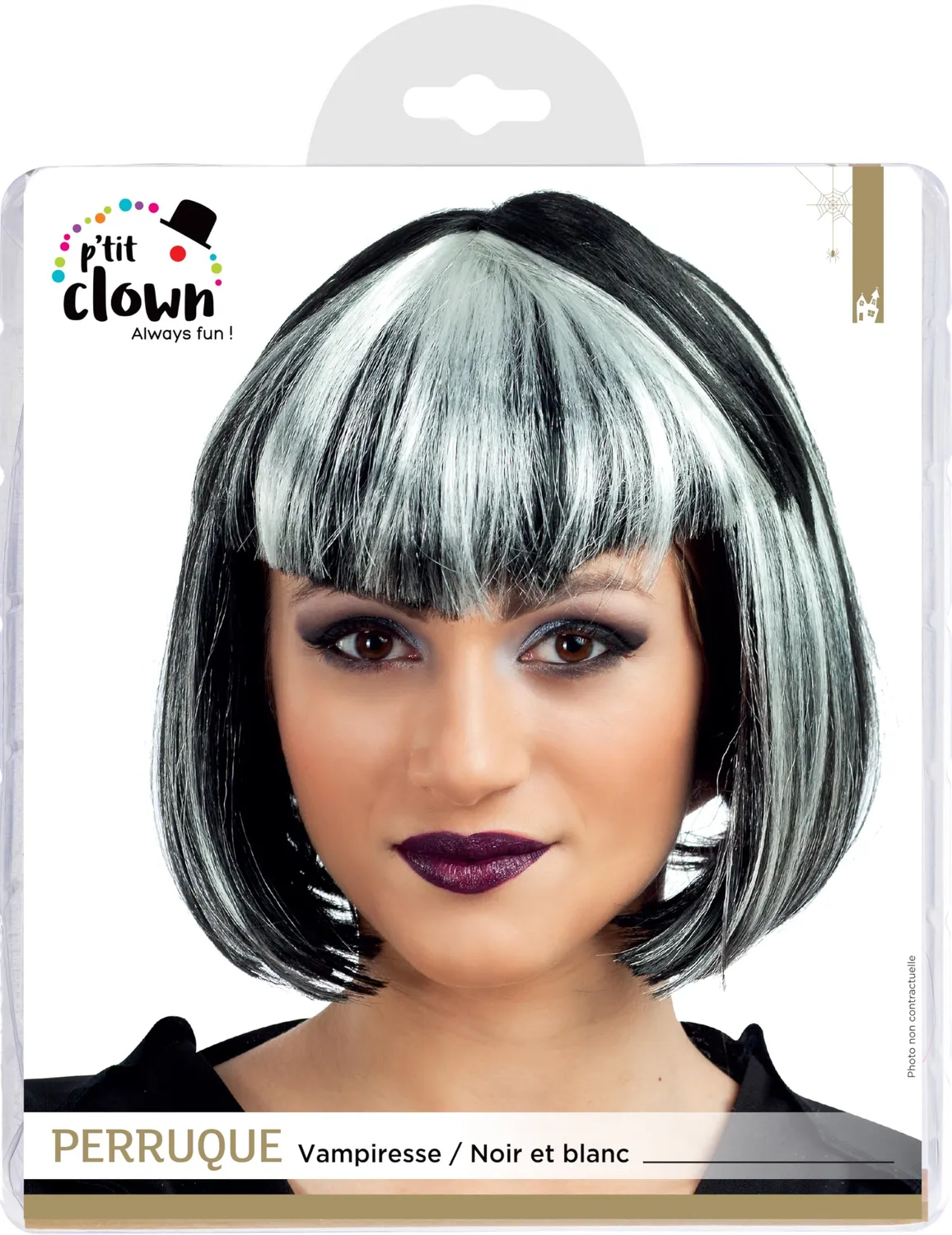 P'tit Clown parrucca vampiressa donna per Halloween e Carnevale
