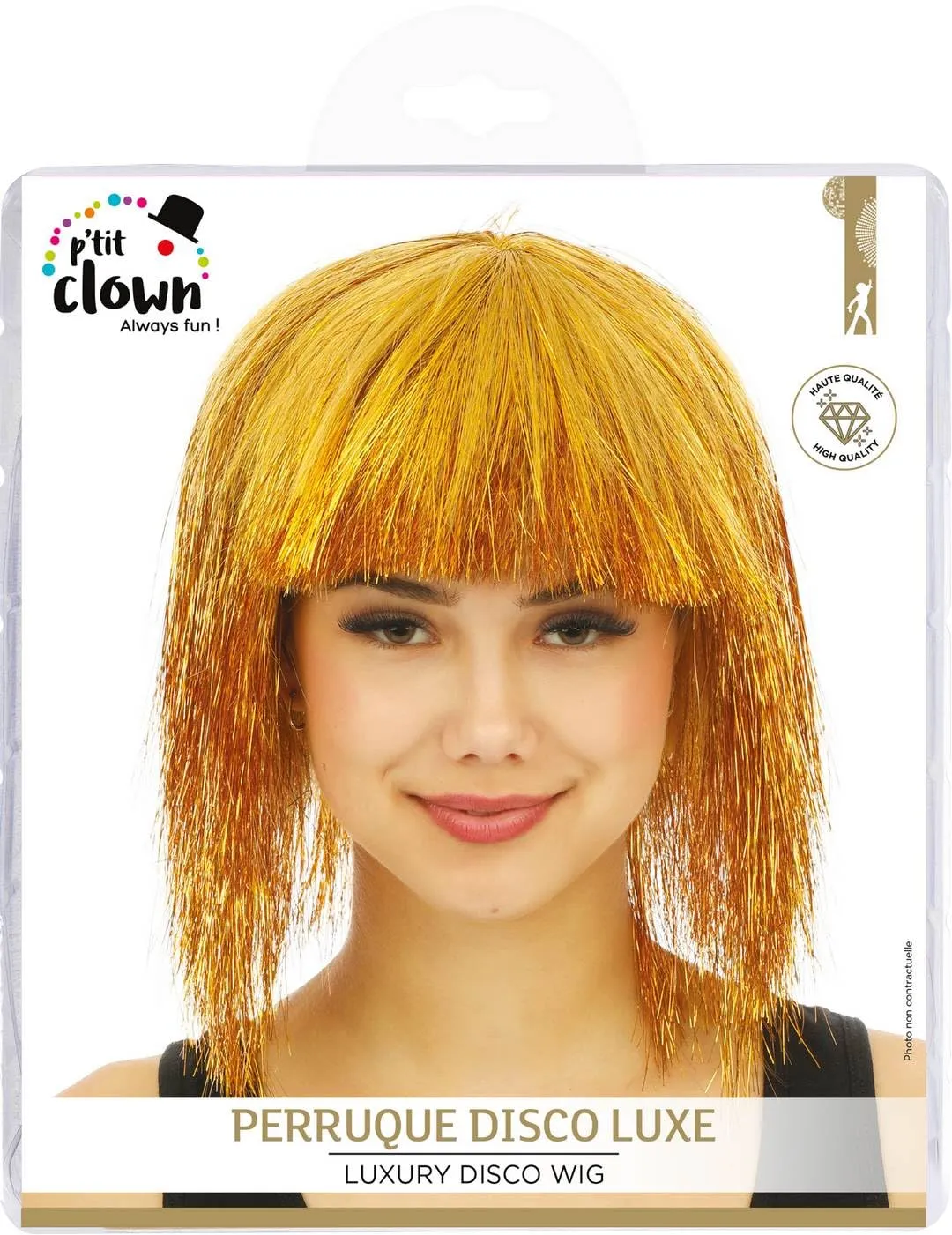 P'tit Clown Luxe parrucca disco oro capelli sintetici