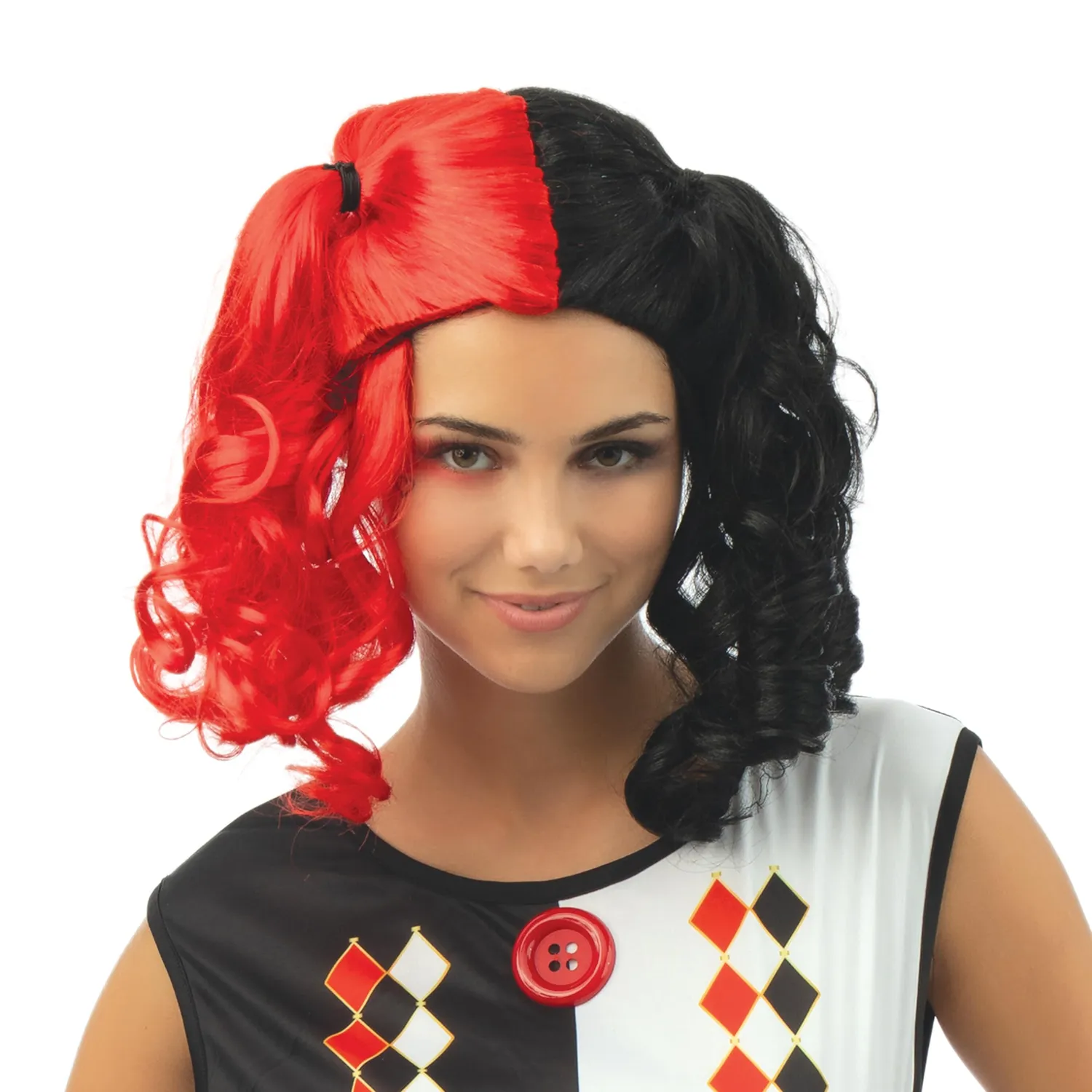 P'tit Clown Parrucca arlecchino donna nero rosso