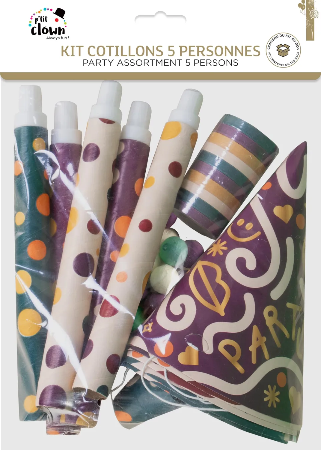 P'tit Clown 23445 Kit cotillon 5 persone multicolore