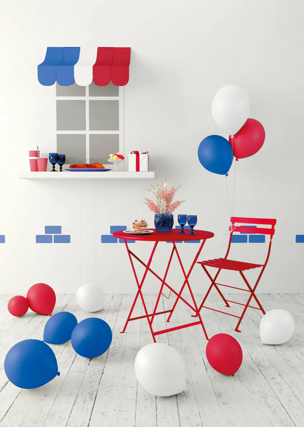 P'tit Clown Palloncini 30 cm blu bianco rosso 12 pezzi