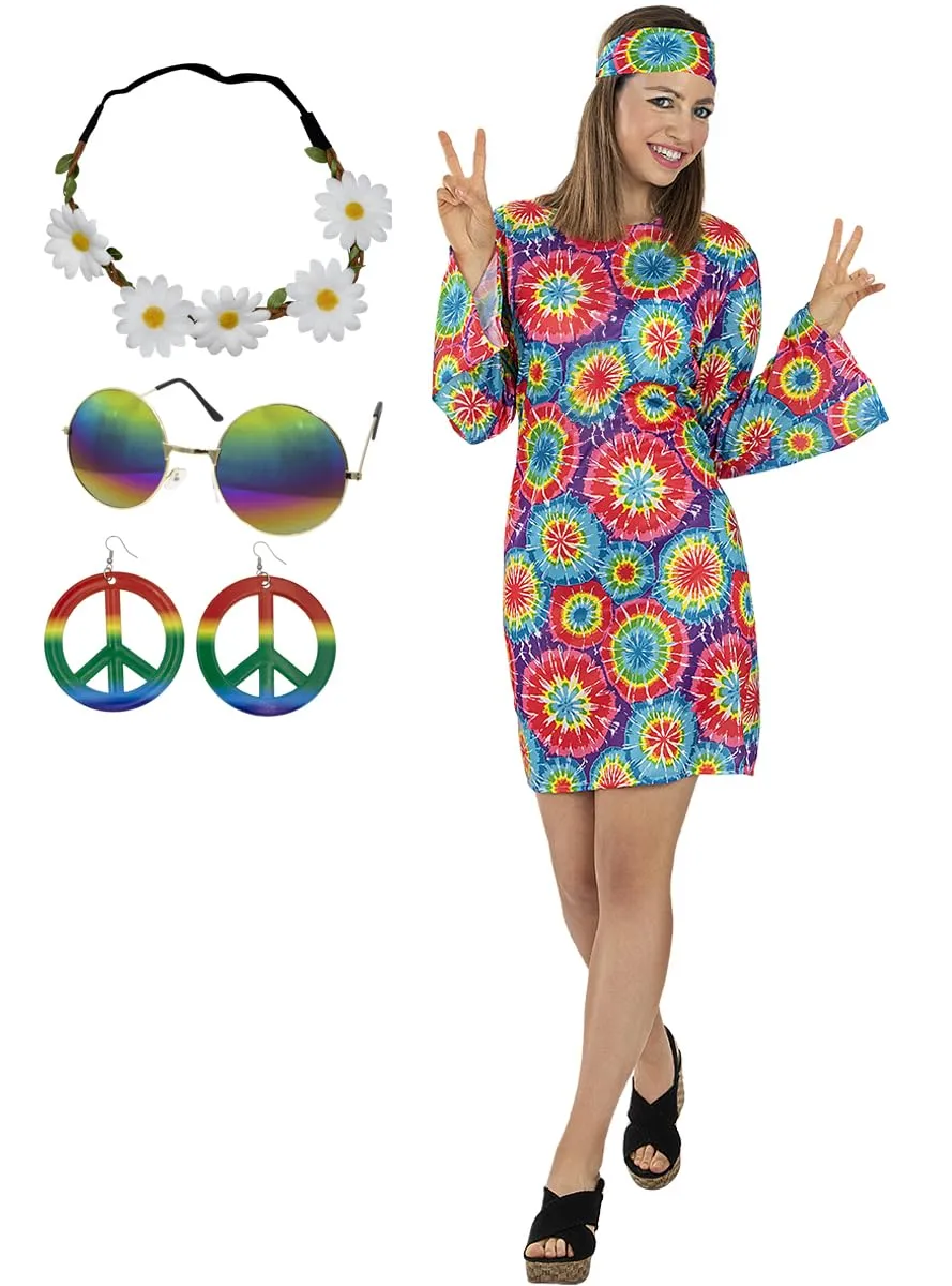 Funidelia Hippie anni 60 costume donna XXL fantasia